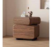 Table de Nuit Moderne avec 2 Tiroirs,Table De Chevet,Table De Nuit avec Rangement,Bout de Canapé,Table de Nuit Moderne,pour Chambre, Salon, Bureau(Brown,L45cm/17.7in)