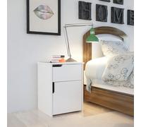 Table de Nuit Moderne Blanche avec 1 tiroir et étagères Multiples, 45 x 60 x 40 cm, 100% mélamine, épaisseur 18 mm, Design scandinave élégant pour la Maison et l'hôtel