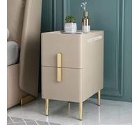Table de nuit moderne fine avec 2 tiroirs et multiprise - Table de chevet peu encombrante pour chambre à coucher, salon, salle de bain, balcon - Kaki - Solution de rangement de 30 cm