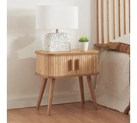 Table de nuit 'Nordkapp' avec 2 portes 48 x 30 x 45 cm bois bambou
