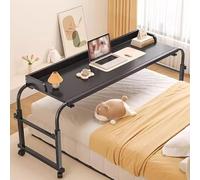 Table de nuit réglable avec roulettes, table de nuit mobile pour ordinateur portable King Queen, bureau King Queen, bureau debout, pour manger au lit, travailler, lire, manger dans la chambre à couche