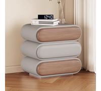 Table de nuit rotative avec 3 tiroirs, grande table de chevet moderne pour chambre à coucher et salon, silhouette incurvée, sans pieds (F, 40 cm) - Solution de rangement élégante