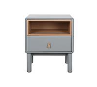 Table de nuit, table de chevet en bois coloris vert et PU coloris gris - longueur 48 x profondeur 40 x Hauteur 55 cm -PEGANE - Beige