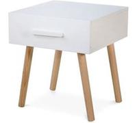 Table De Nuit Tiroir Blanc En Pin