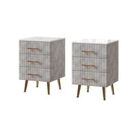 Table de nuit Velia, Lot de 2, Gris, Vicco 53035