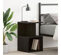 Table De Nuit Vidaxl Noir Chêne 35x35x55 Cm En Bois D'ingénierie Noir