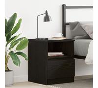 vidaXL Table Basse Carrée Moderne en Chêne Noir Pour Salon Et Chambre Design Compact Avec Deux Tiroirs Étagère Construction 862609