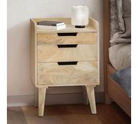 Table de nuit WOHNLING 45x33x63 cm Boxspring Lit en bois massif Tiroirs Console de nuit