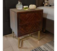 Table de nuit WOHNLING Lit boxspring bois massif 57 cm Chevet Console de nuit