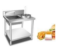 Table de panure au poulet frit, station de préparation des aliments frits, poulet, poisson, légumes, friture, pour thé au lait, café, snack-bars et magasins de poulet frit, installation facile