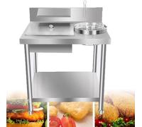Table de panure de poulet frit commerciale, station de travail robuste pour la préparation des aliments frits, idéale pour les restaurants et les cuisines à domicile