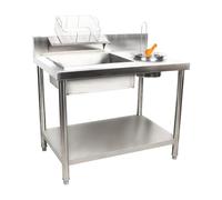 Table de panure en acier inoxydable, station de préparation de poulet frit commerciale robuste pour cuisine de service alimentaire