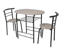 Table de petit-déjeuner en MDF et cadre en fer, peu encombrant, moderne, compact, 80 x 53 x 74 cm, avec 2 tabourets de bar, idéal pour salle à manger, cuisine, salle à manger