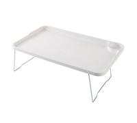 Table de petit déjeuner multifonction et support pour ordinateur portable - Bureau pliable pour la maison et le bureau - Plateau blanc pour manger, travailler, lire et prier