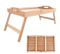 Table de petit-déjeuner pliable en bambou - Orion - 50x30x24,5 cm - Multifonctionnelle - Utilisation au lit ou canapé
