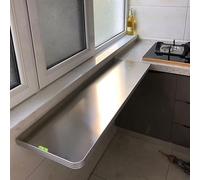 Table de petit déjeuner pliante murale - 304 en acier inoxydable brossé - Table de salle à manger pour cuisine et linge - Solution d'économie d'espace (L x l x H) : 120 x 50 x 47 x 20 cm
