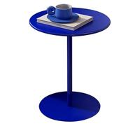 Table de petit-déjeuner ronde avec base en métal | Table de bar rabattable, table d'appoint basse, table d'appoint de cuisine, table de canapé - Noir, bleu, or, vert, rouge, blanc(Bleu,60x60x104cm)