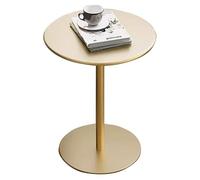 Table de petit-déjeuner ronde avec base en métal | Table de bar rabattable, table d'appoint basse, table d'appoint de cuisine, table de canapé - Noir, bleu, or, vert, rouge, blanc(Gold,70x70x104cm)