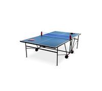 Table de ping pong INDOOR bleue - table pliable avec 2 raquettes et 3 balles. pour utilisation intérieure. sport tennis de table