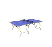 SPORTNOW Table de ping Pong Pliable en Quatre, Table de Tennis de Table intérieure et extérieure, Filet, 2 Raquettes et 3 balles Inclus, 274 x 152,5 x 76 cm, Bleu