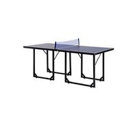 Table de ping-pong tennis de table pliable compacte pieds de nivellement antidérapants acier noir MDF bleu