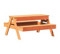Table de pique nique avec bac à sable pour enfants marron cire