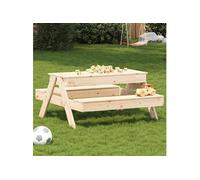 vidaXL Table de pique-nique avec bac à sable pour enfants – pin massif