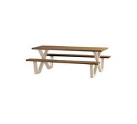 Table de pique-nique de jardin 206x145 Ayous et métal sable TABLO
