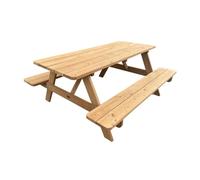 Axi Jean Table De Pique-Nique En Bois, 6 Personnes - Marron | Table Et Bancs De Jardin, Fabriqué En Thermowood 100 % Certifié Fsc | Meuble D'Extérieur | 180 X 150 X 73,5 Cm