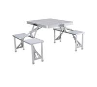 Table De Pique-Nique Marbueno Aluminium Gris 136 X 67 X 85 Cm Multicolore