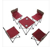 Table de pique-nique portable, chaise de plage pliante en cinq pièces for loisirs en plein air, chaise pliante portable, chaise de barbecue de camping, se replie for s'adapter à la plupart des coffres