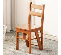 Table de Pique-Nique Portable, Chaise échelle Pliante en Bois Massif à 4 marches, Tabouret Portable en Bois, for Adultes, Bureau, Maison, Cuisine, extérieur (Couleur : Couleur bûche)(Log Color)