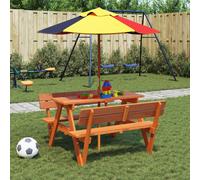 Table de Pique-nique pour 4 Enfants avec Trou de Parasol Extérieur Spin vidaXL