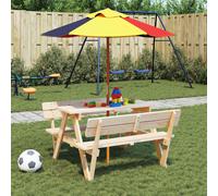 Table de Pique-nique pour 4 Enfants avec Trou de Parasol Extérieur Spin vidaXL