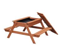 Table de pique-nique pour enfants 2 en 1 avec espace de rangement pour jouets et bac à sable, résistante aux intempéries, bois robuste, pour l'intérieur & l'extérieur