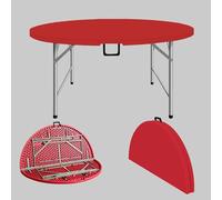Table de Pique-Nique Ronde Pliante, Table Portable d'extérieur avec poignée de Transport, supportant Une Charge de 300 kg, idéale pour Le Camping et Les fêtes dans Le Jardin.