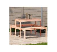 Table de Pique-nique, Table à Manger Rectangulaire, Meuble de Camping Jardin Terrasse Patio Extérieur, Moderne, Bois 832560