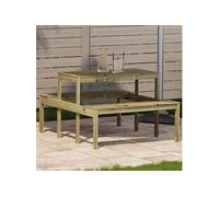 vidaXL Table de Pique-nique, Table à Manger Rectangulaire, Meuble de Camping Jardin Terrasse Patio Extérieur, Moderne, Bois 832561