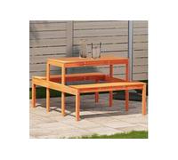 Table de Pique-nique, Table à Manger Rectangulaire, Meuble de Camping Jardin Terrasse Patio Extérieur, Moderne, Cire 844647