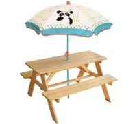 Table de Piquenique pour Enfant FUN HOUSE INDIAN PANDA Bois Parasol inclus G