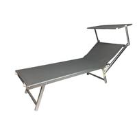 Table de plage Rimini en aluminium de couleur grise avec tête orientable