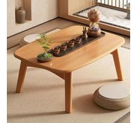 Table de plancher en bambou japonais, Table à café en bambou pliable, Tables basses multifonctionnelles, Tables de thé rectangulaires Tatami, Portable, Stockage facile,Original Color-80x40x35cm