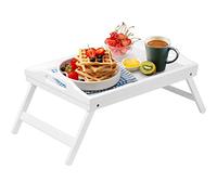 Table de Plateau de lit Pieds pliants avec poignées Plateau de Petit-déjeuner pour canapé Manger, Dessiner, Plateaux en Bambou Servant sur Les Genoux Plateau de collation