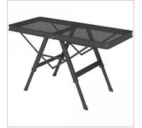 Table de Plein Air - Outsunny - Table Pliable Réglable Hauteur Grille Métallique Aluminium Léger Multifonction - Noir