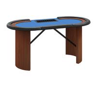 Table de poker 8 joueurs avec plateau à jetons Bleu 160x80x75cm vidaXL vidaXL