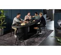 Home Deluxe - Table de Poker Full House - avec éclairage LED et Porte-gobelet, pour jusqu'à 9 Personnes, Dimensions : 215 x 106 x 78 cm, chiptray Inclus I Table de Jeu Poker