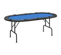 Table De Poker Pliable 10 Joueurs Bleu 206x106x75 Cm Vidaxl Vidaxl Bleu