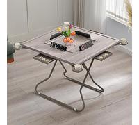 Table de poker professionnelle Pai Gow pliable de 88,9 cm avec pieds en acier et plateau en bois et 4 porte-gobelets pour jeux à domicile et fêtes