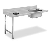 Table de Prélavage Inox avec Trou de Vide-Déchets, Bac à Droite et sans Étagère - Distform