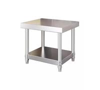 Table de préparation à 2 niveaux en acier inoxydable, établi résistant à l'eau avec étagère de base pour cuisine, restaurant, maison et hôtel